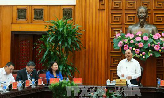 Thủ tướng Nguyễn Xuân Phúc phát biểu chỉ đạo. Ảnh: TTXVN