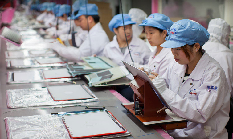 Một dây chuyền sản xuất của Apple tại Trung Quốc.