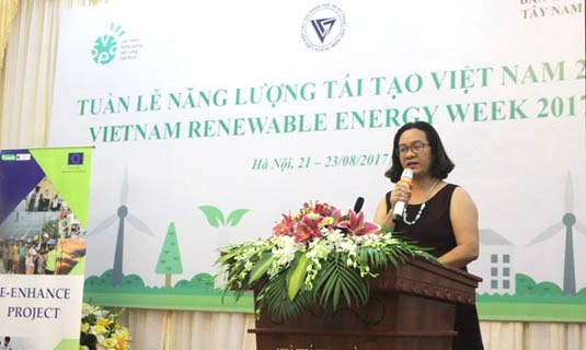 Bà Ngụy Thị Khanh, Giám đốc GreenID phát biểu tại buổi lễ