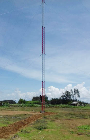 Cột đo gió cao 100 mét tại xã Hiệp Thạnh